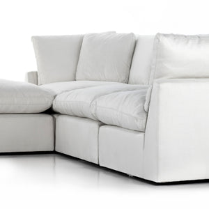 Stevie 3Pc Laf Sec Sofa W/Ottoman In Ivory