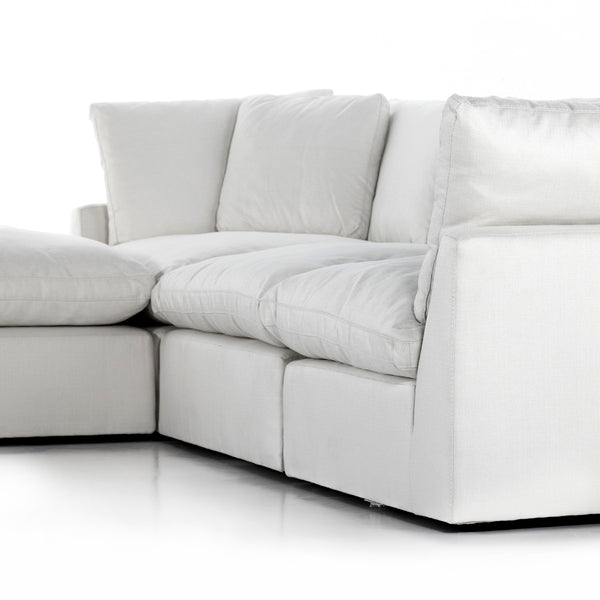 Stevie 3Pc Laf Sec Sofa W/Ottoman In Ivory