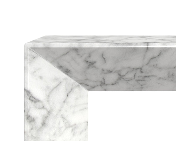 NOMAD BENCH - MARBLE LOOK - WHITE