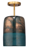 Vapor Glass Semi-Flush Mount, Aqua
