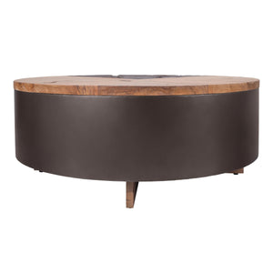 Brizo Reclaimed Teak Coffee Table, Natural/Nightfall Black