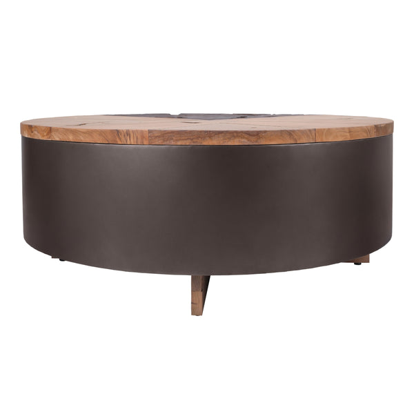 Brizo Reclaimed Teak Coffee Table, Natural/Nightfall Black
