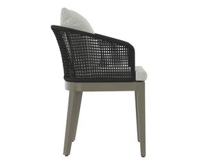 CAPRI DINING ARMCHAIR - SMOKE GREY - COPACABANA MARBLE