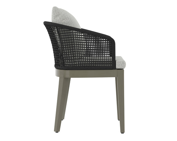 CAPRI DINING ARMCHAIR - SMOKE GREY - COPACABANA MARBLE