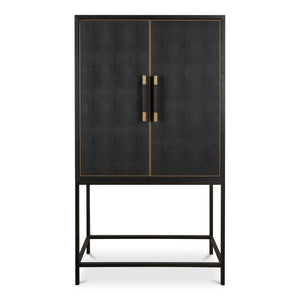 Mako Bar Cabinet with Brass Accents
