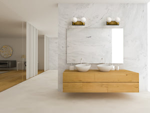Parsons 2 Light Vanity in Matte Black + Olde Brass Finish