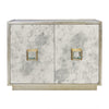 ANT MIRROR 2 DR CABINET W/ CHAMP. SILVER LF DETAILING