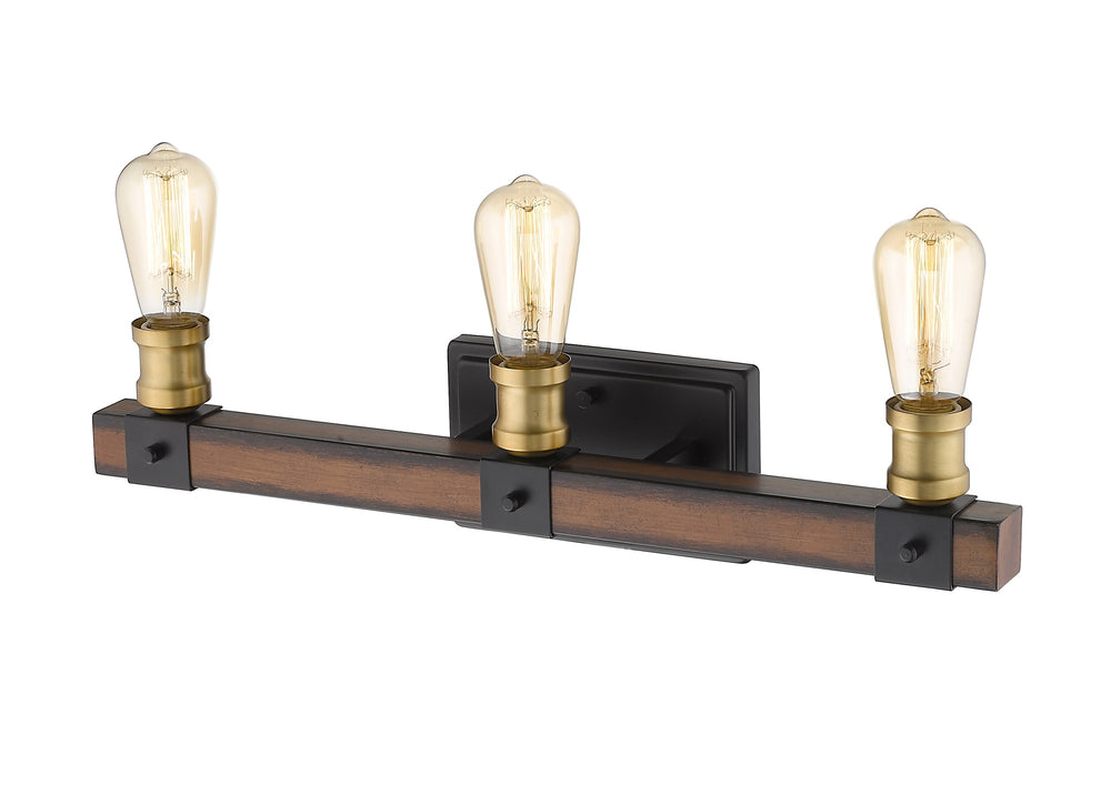 Kirkland 3 Light Vanity in Rustic Mahogany Finish