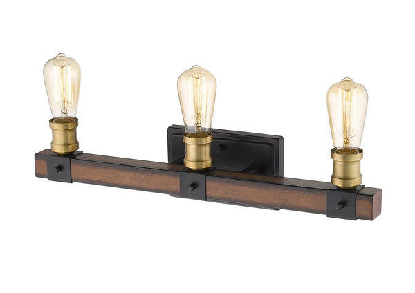 Kirkland 3 Light Vanity in Rustic Mahogany Finish