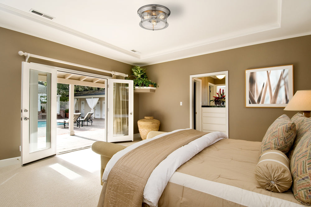 Sonna 3 Light Flush Mount in Brushed Nickel Finish