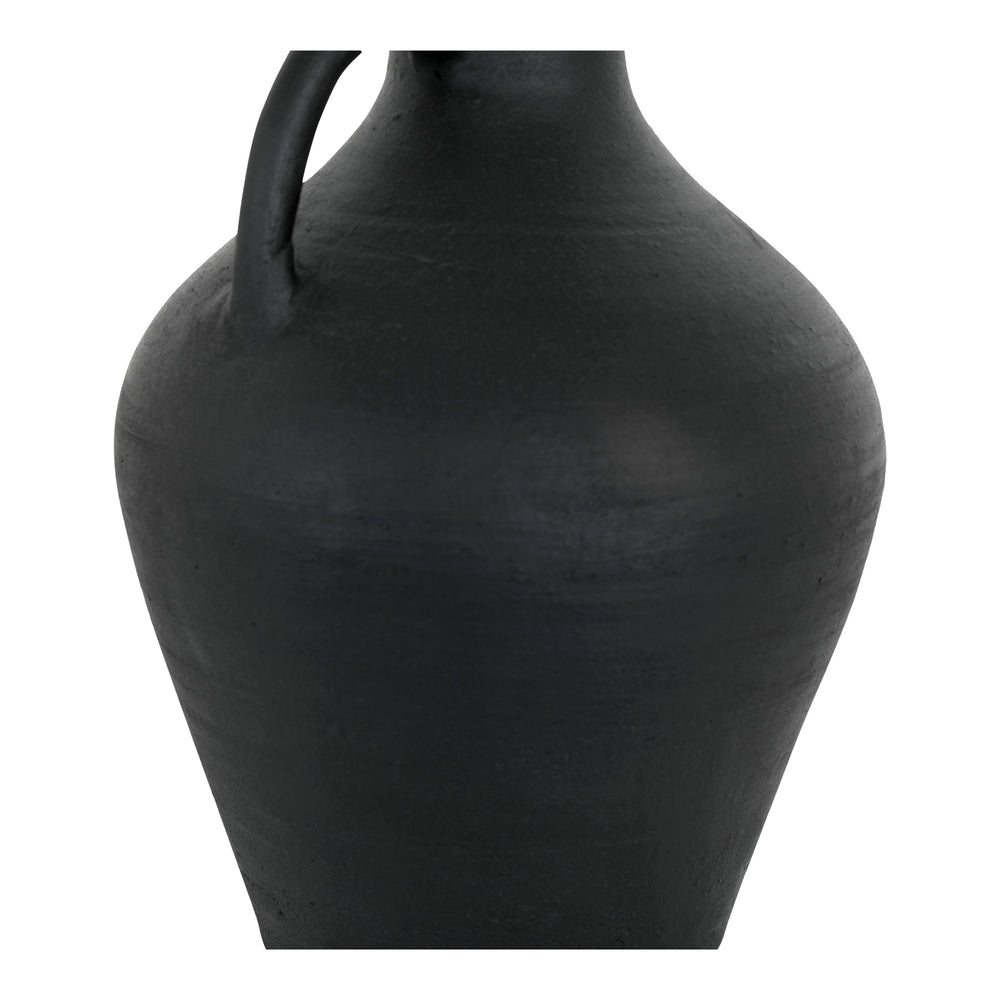 Lyra Black Terracotta Vase with Handle
