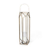 Ivy Large Gold Metal Geometric Cage Candle Holder Lantern
