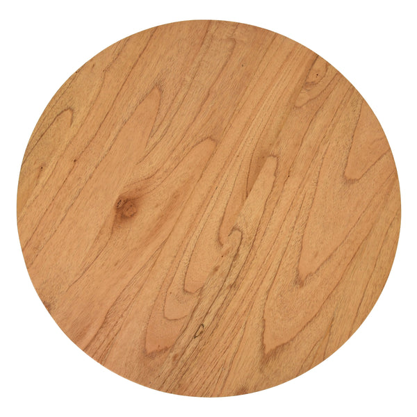 ROUND OCCASIONAL TABLE WITH WATER HYACINTH WEAVE AND MINDI WOOD TOP