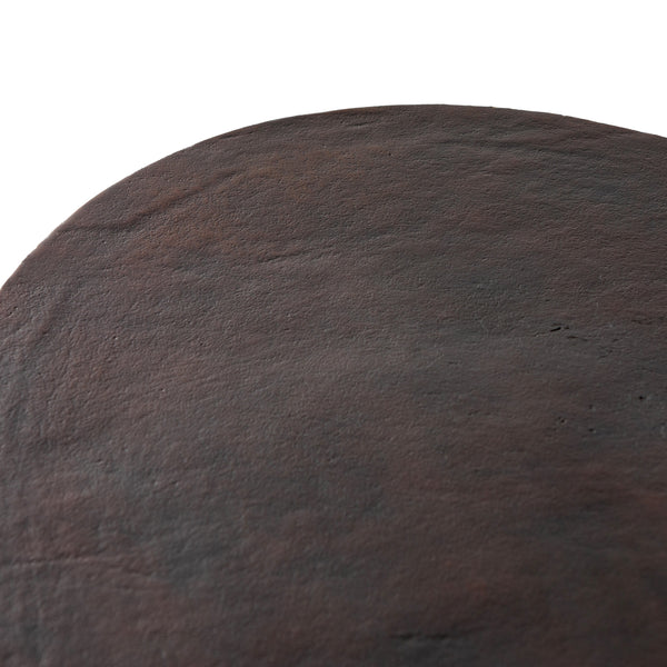 Simone Oval Coffee Table In Antique Rust