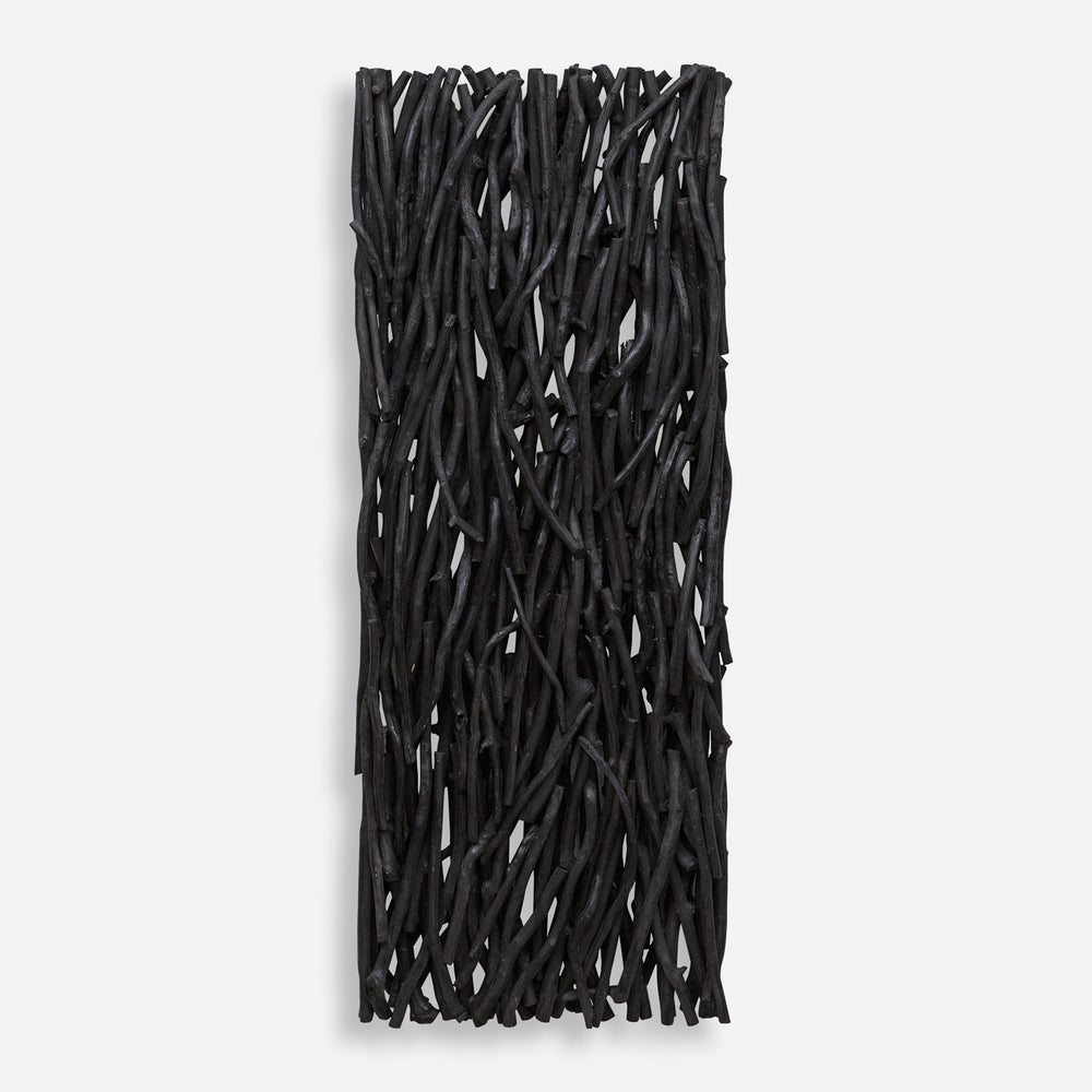Gathered Teak Black Wood Wall Decor