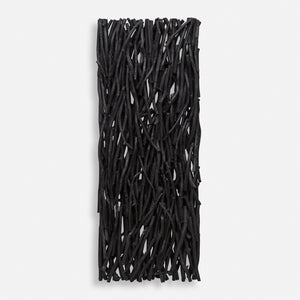 Gathered Teak Black Wood Wall Decor