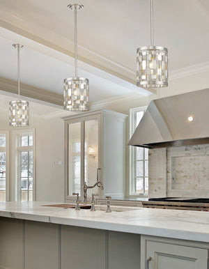 Almet 1 Light Mini Pendant in Brushed Nickel Finish
