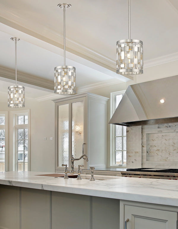 Almet 1 Light Mini Pendant in Brushed Nickel Finish