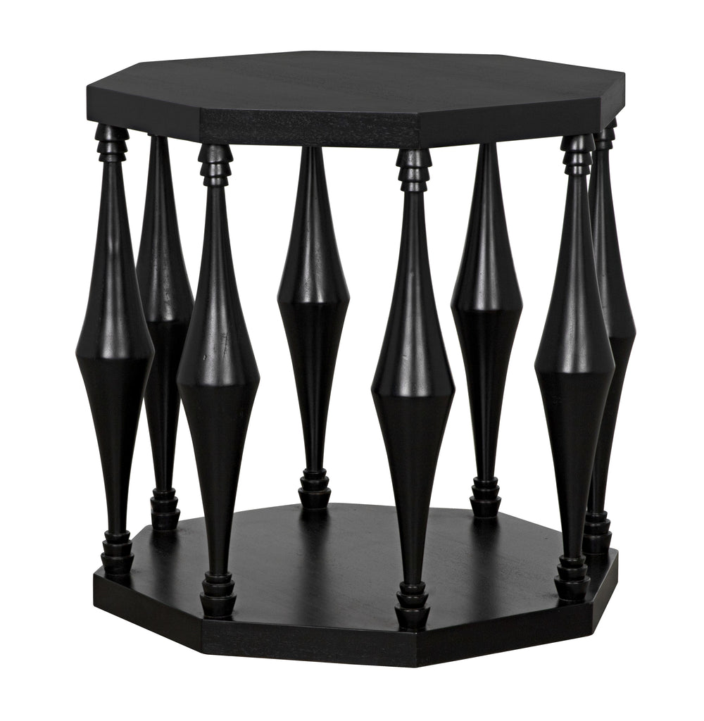 Marceo Side Table, Hand Rubbed Black