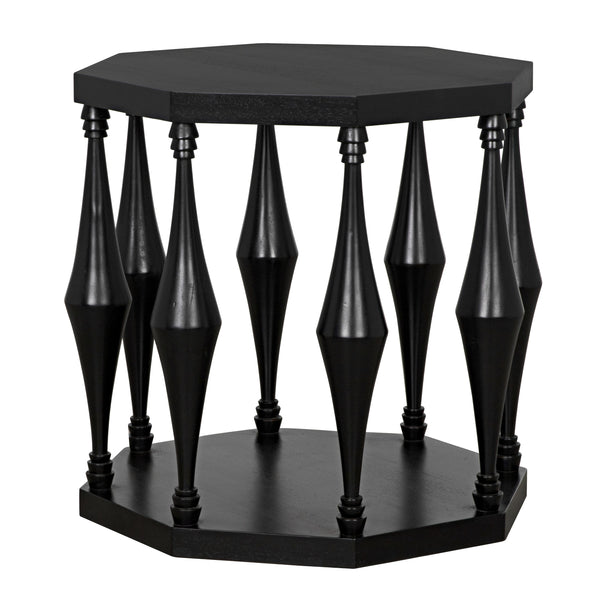 Marceo Side Table, Hand Rubbed Black
