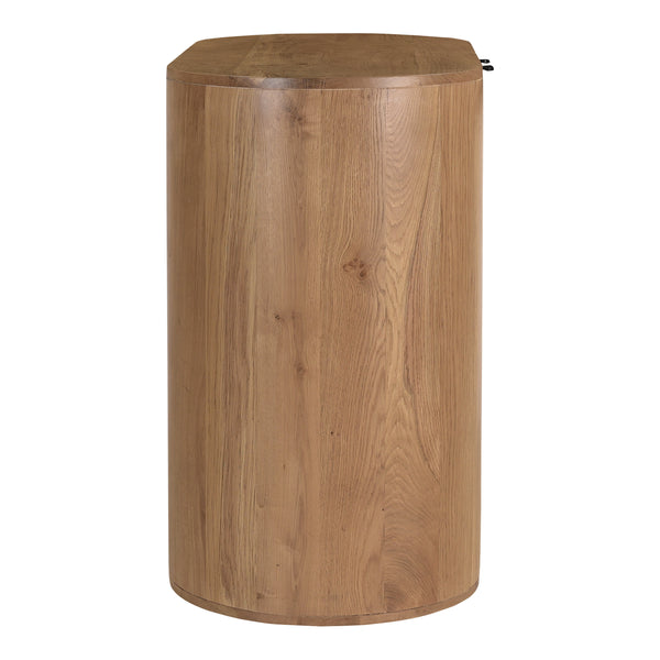 Moe's Theo Natural Oak Curved Cabinet
