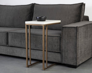 SAWYER END TABLE - ANTIQUE BRASS - WHITE