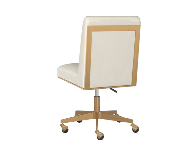 DEAN OFFICE CHAIR - BRUSHED BRASS - MEG IVORY