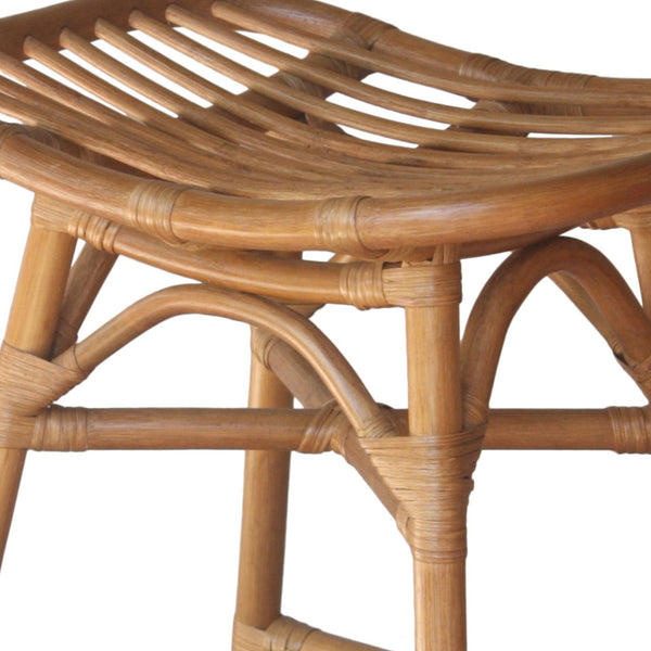 Damara Rattan Counter Stool In Canary Brown 