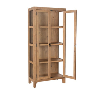 Crest Solid Wood Tall Cabinet with Glass Doors