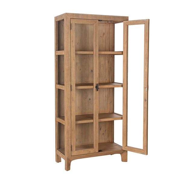 Crest Solid Wood Tall Cabinet with Glass Doors