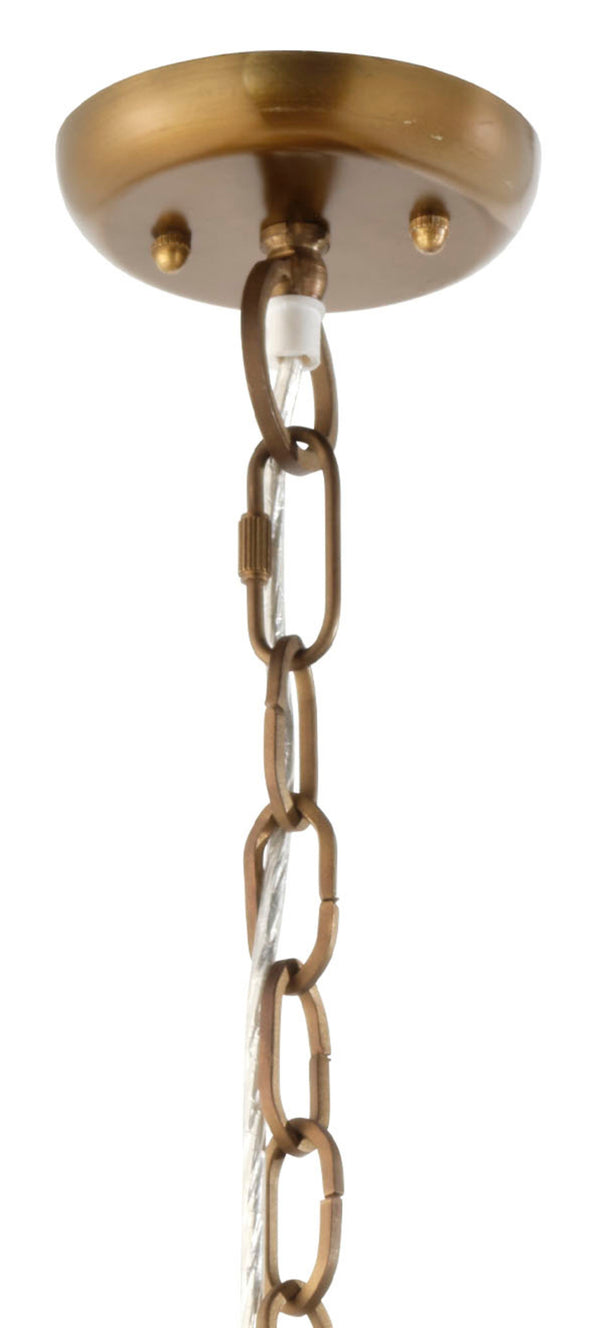 Clamshell Wood Beaded 4-Light Small Chandelier