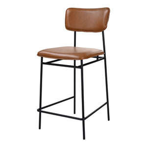 Moe's Sailor Counter Stool Brown with Leather Seat