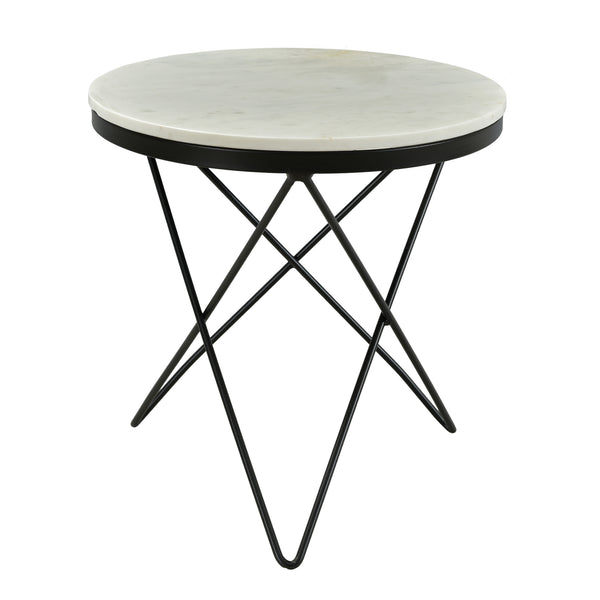 Moe's Haley Side Table with Black Iron Base