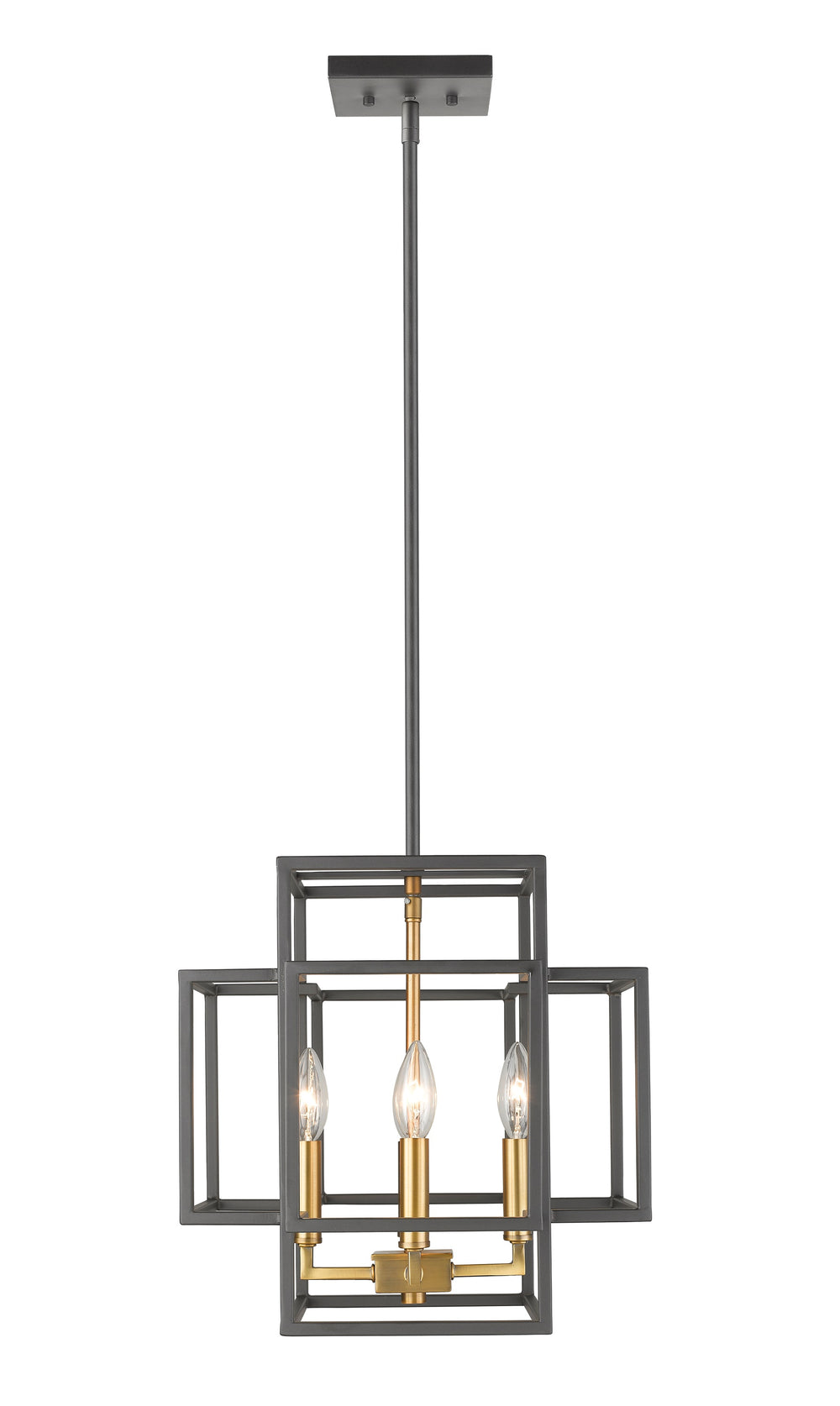 Titania 4 Light Pendant in Bronze + Olde Brass Finish