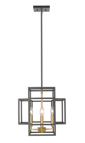 Titania 4 Light Pendant in Bronze + Olde Brass Finish