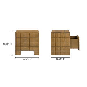 Moe's Gia Nightstand in Brown Oak Finish