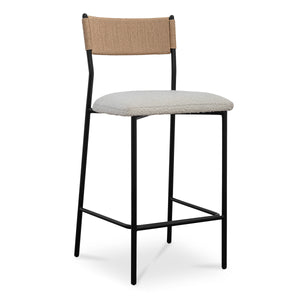Foley Counter Stool in White Bouclé