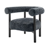 Vincent Chenille Accent Arm Chair Black Legs, Grenada Charcoal