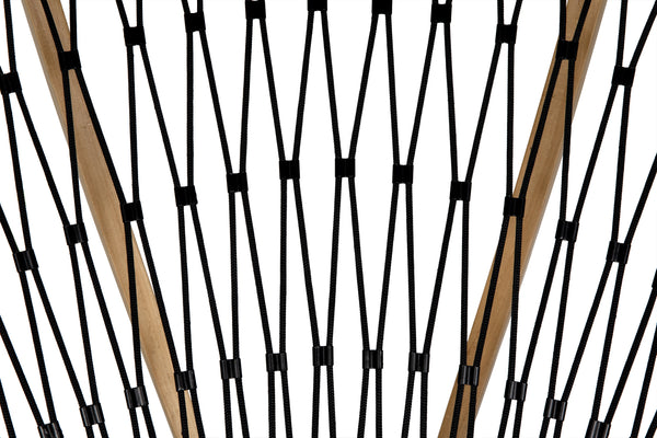 Mateo Bleached Teak Chair with Black Cotton Rope and Clear Coat Flat Finish