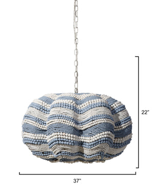 Clamshell Wood Beaded 4-Light Chandelier