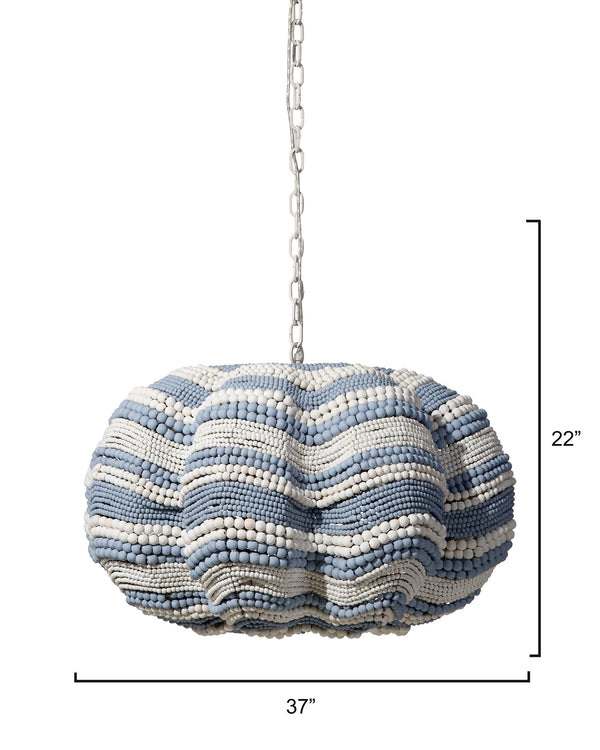 Clamshell Wood Beaded 4-Light Chandelier