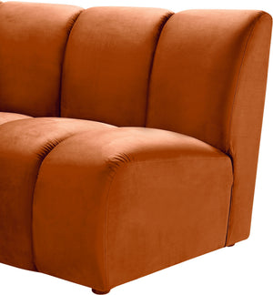 Lynda 2pc. Modular Sectional In Cognac Velvet
