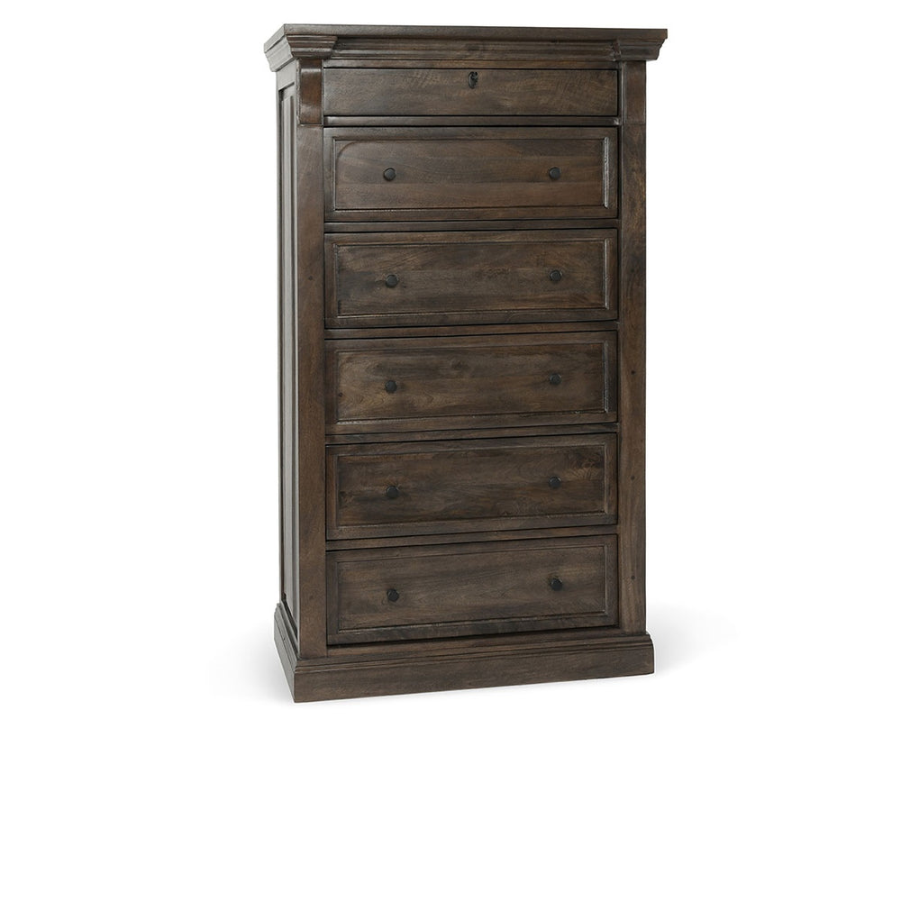 Adelaide Solid Wood 6-Drawer Chest in Cocoa Brown