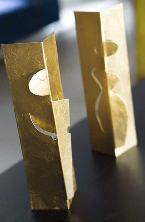 Oru Geo Sculpture, Gilded 11.7''H
