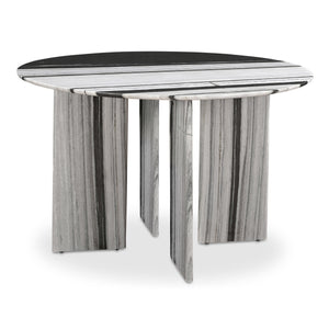 Moe's Celia Round Dining Table in Panda Marble