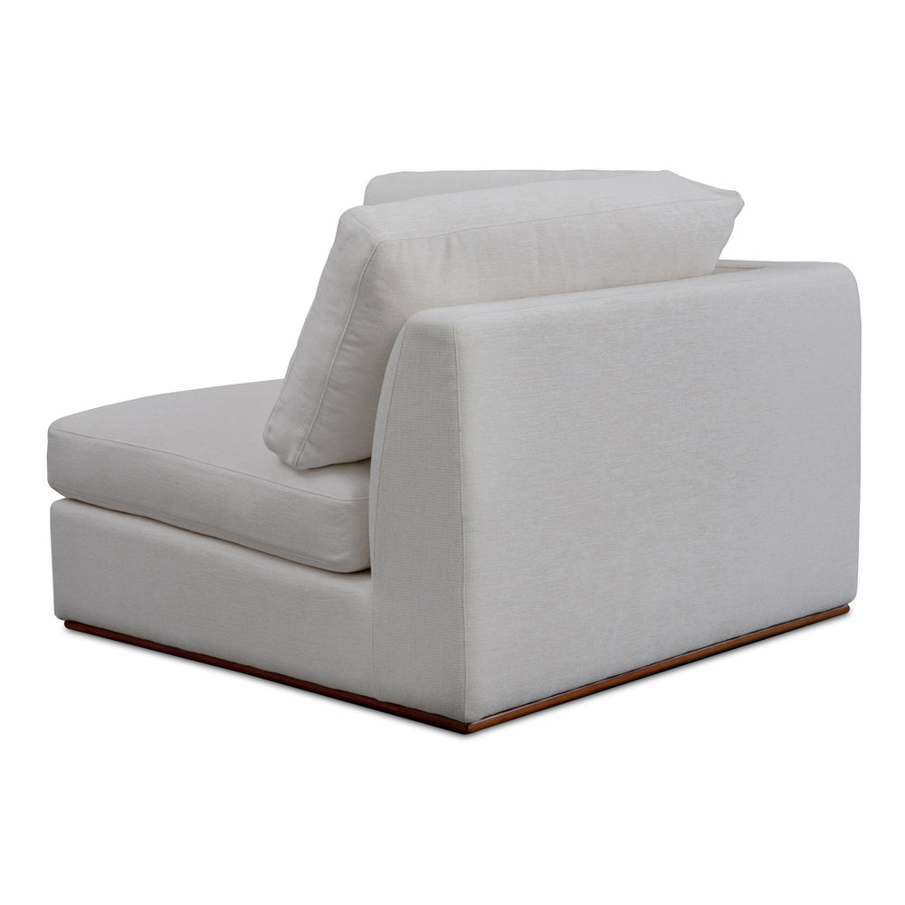 Moe's Rue Corner Chair Off White with Wood Base