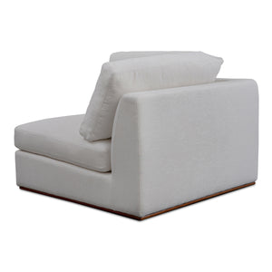Moe's Rue Corner Chair Off White with Wood Base