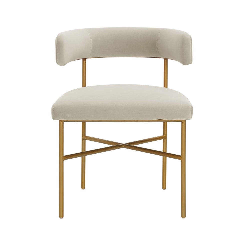 Kim Performance Velvet Chair in Cream