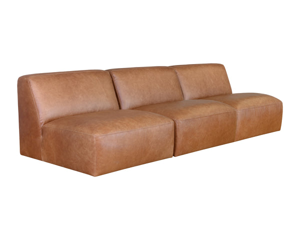 Watson Modular - Armless Chair - Marseille Camel Leather