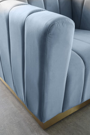 Francis Sofa In Sky Blue Velvet